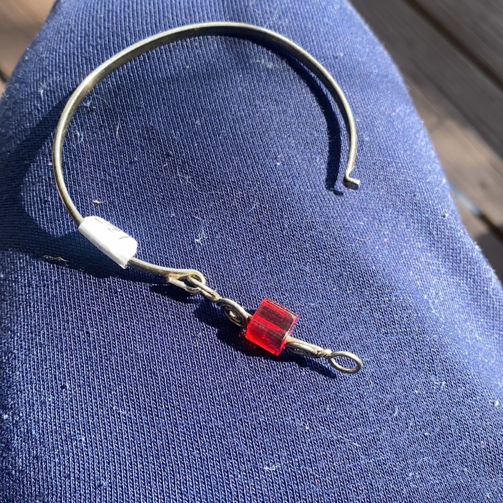 Bracklet with ruby stone silver - Picture 3 of 3